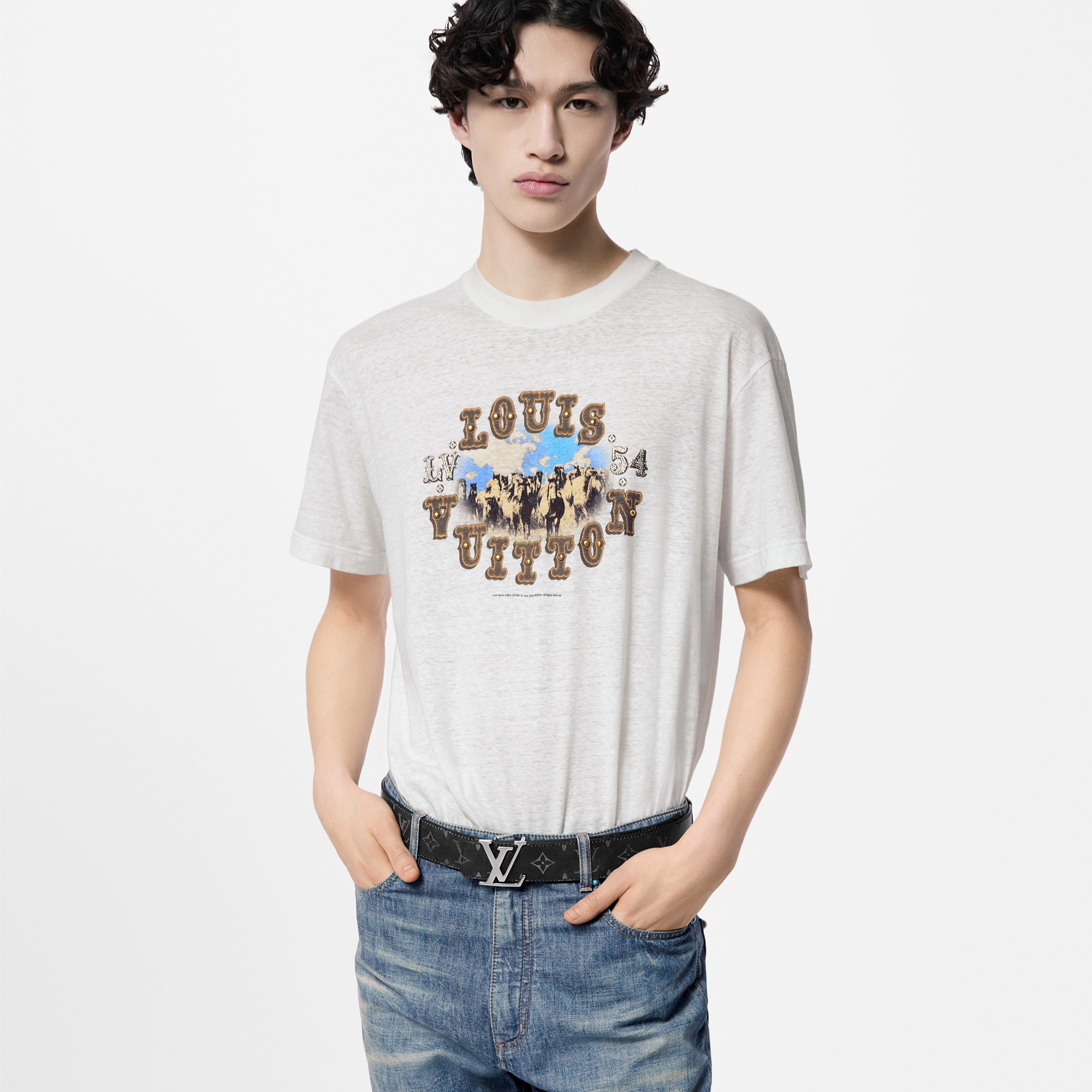 Graphic Cotton And Linen-Blend T-Shirt - Obs 15 - 1AFWUR | LOUIS